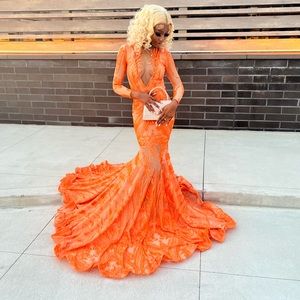 Custom prom dress orange XS. Worn once, Perfect condition